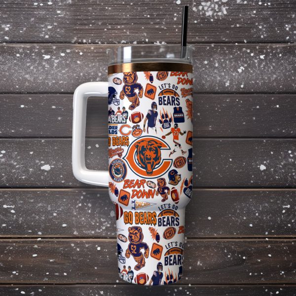 Chicago Bears NFL Sports Custom Stanley Quencher 30oz-40oz Stainless Steel Tumbler Hot And Cold Tumbler - Image 2