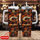 Chicago Bears NFL Camouflage Golden Logo Custom Stanley Quencher 30oz-40oz Stainless Steel Tumbler Hot And Cold Tumbler