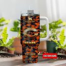 Chicago Bears NFL Camouflage Golden Logo Custom Stanley Quencher 30oz-40oz Stainless Steel Tumbler Hot And Cold Tumbler