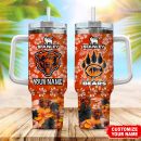 Chicago Bears NFL Tropical Floral Custom Stanley Quencher 30oz-40oz Stainless Steel