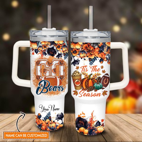 Chicago Bears NFL Custom Stanley Quencher 30oz-40oz Stainless Steel Tumbler Hot And Cold Tumbler - Image 2