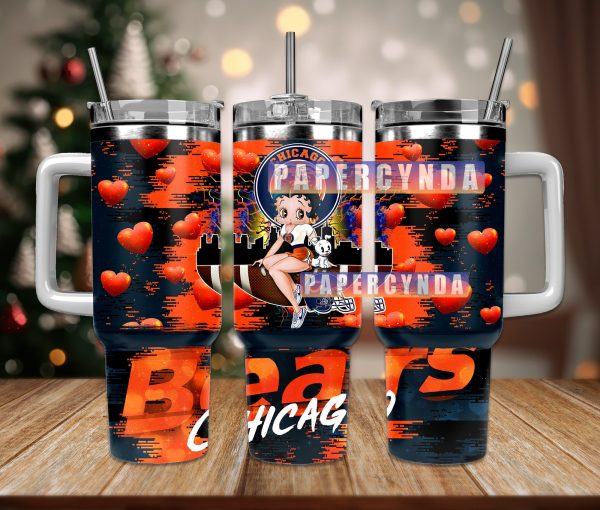 Chicago Bears Custom Stanley Quencher 30oz-40oz Stainless Steel Tumbler Hot And Cold Tumbler
