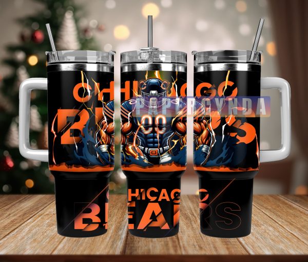 Chicago Bears Custom Stanley Quencher 30oz-40oz Stainless Steel Tumbler Hot And Cold Tumbler