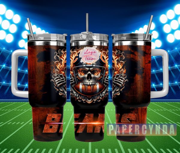Chicago Bears Custom Stanley Quencher 30oz-40oz Stainless Steel Tumbler Hot And Cold Tumbler