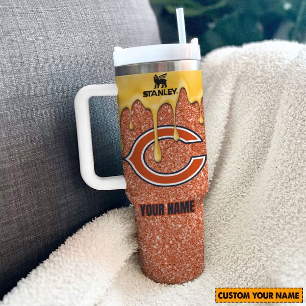 NFL Chicago Bears Custom Stanley Quencher 30oz-40oz Stainless Steel Tumbler Hot And Cold Tumbler - Image 2