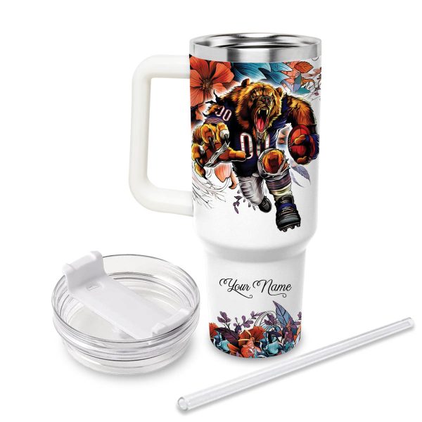 Chicago Bears NFL Custom Stanley Quencher 30oz-40oz Stainless Steel Tumbler Hot And Cold Tumbler - Image 2