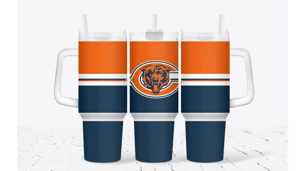 Chicago Bears Football NFL Custom Stanley Quencher 30oz-40oz Stainless Steel Tumbler Hot And Cold Tumbler