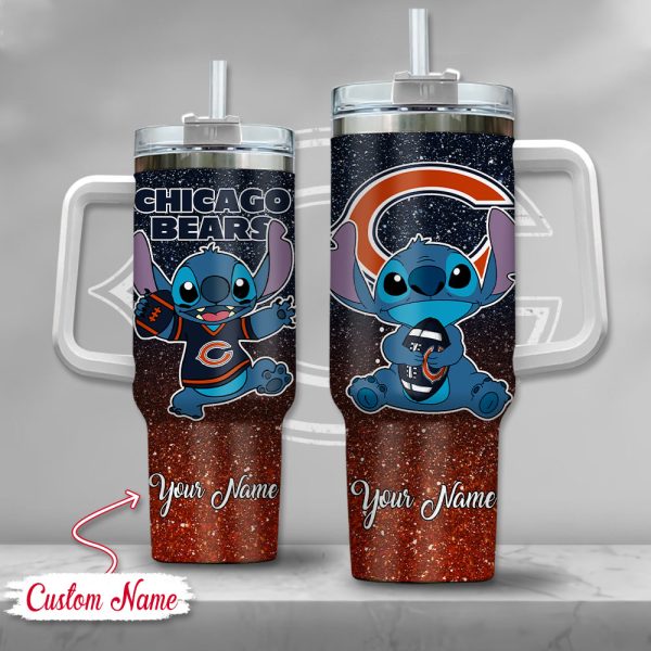 Chicago Bears NFL Custom Stanley Quencher 30oz-40oz Stainless Steel Tumbler Hot And Cold Tumbler