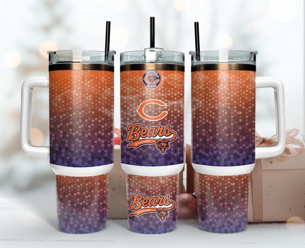 Chicago Bears NFL Custom Stanley Quencher 30oz-40oz Stainless Steel Tumbler Hot And Cold Tumbler