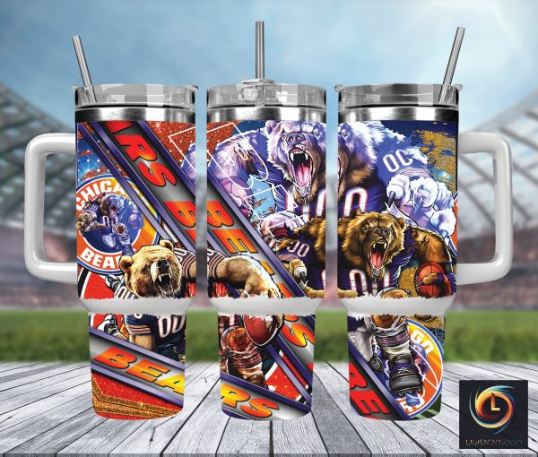 Chicago Bears NFL Mascot Custom Stanley Quencher 30oz-40oz Stainless Steel Tumbler Hot And Cold Tumbler