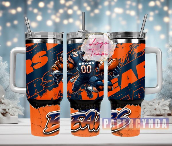 Chicago Bears Custom Stanley Quencher 30oz-40oz Stainless Steel Tumbler Hot And Cold Tumbler