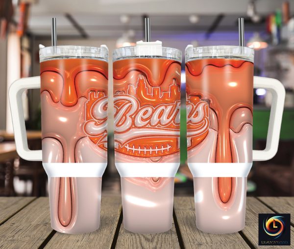 Chicago Bears NFL Custom Stanley Quencher 30oz-40oz Stainless Steel Tumbler Hot And Cold Tumbler