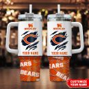 Chicago Bears NFL Custom Stanley Quencher 30oz-40oz Stainless Steel Tumbler Hot And Cold Tumbler