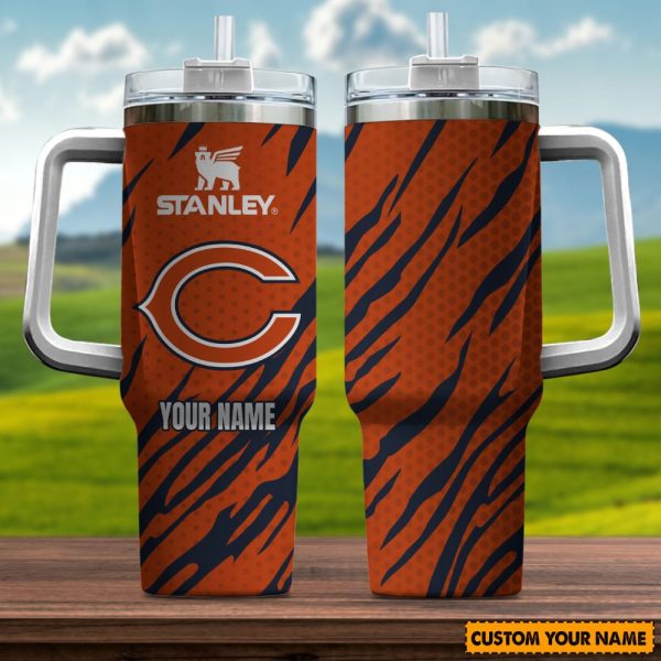 Chicago Bears NFL Custom Stanley Quencher 30oz-40oz Stainless Steel Tumbler Hot And Cold Tumbler