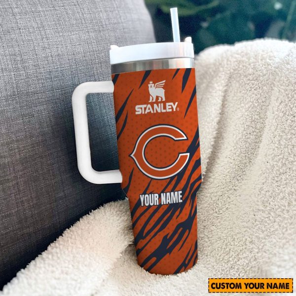 Chicago Bears NFL Custom Stanley Quencher 30oz-40oz Stainless Steel Tumbler Hot And Cold Tumbler - Image 2