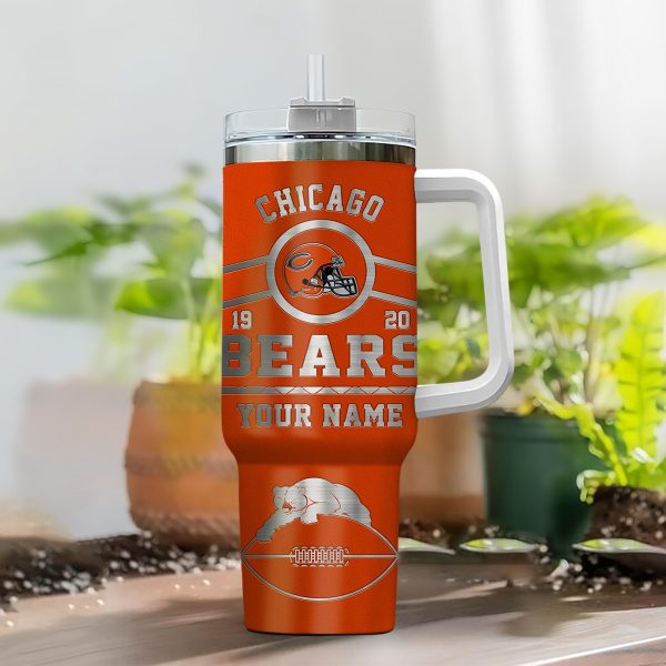 Chicago Bears NFL Custom Stanley Quencher 30oz-40oz Stainless Steel Tumbler Hot And Cold Tumbler - Image 2