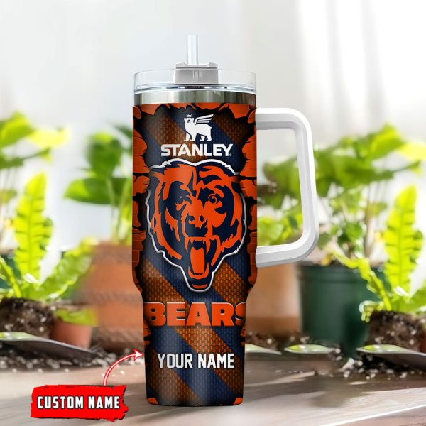Chicago Bears NFL Custom Stanley Quencher 30oz-40oz Stainless Steel Tumbler Hot And Cold Tumbler - Image 2