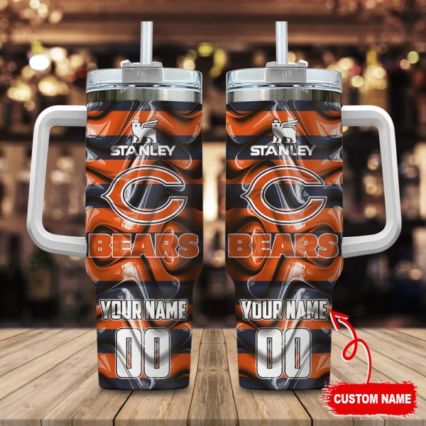 Chicago Bears NFL Custom Stanley Quencher 30oz-40oz Stainless Steel Tumbler Hot And Cold Tumbler