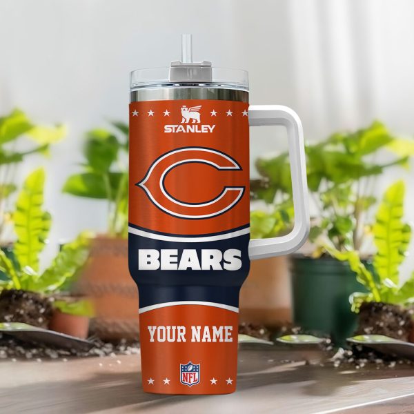 Chicago Bears NFL Custom Stanley Quencher 30oz-40oz Stainless Steel Tumbler Hot And Cold Tumbler - Image 2