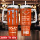 Chicago Bears NFL Energy Nutrition Facts Custom Stanley Quencher 30oz-40oz Stainless Steel Tumbler Hot And Cold Tumbler