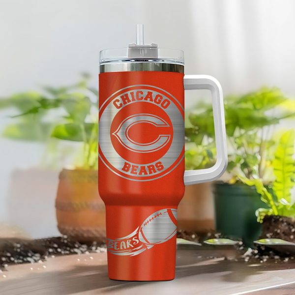 Chicago Bears NFL Custom Stanley Quencher 30oz-40oz Stainless Steel Tumbler Hot And Cold Tumbler - Image 2