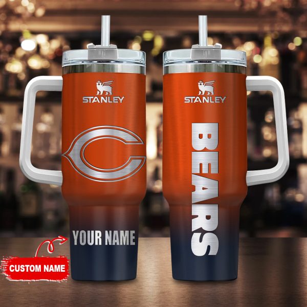 Chicago Bears NFL Custom Stanley Quencher 30oz-40oz Stainless Steel Tumbler Hot And Cold Tumbler