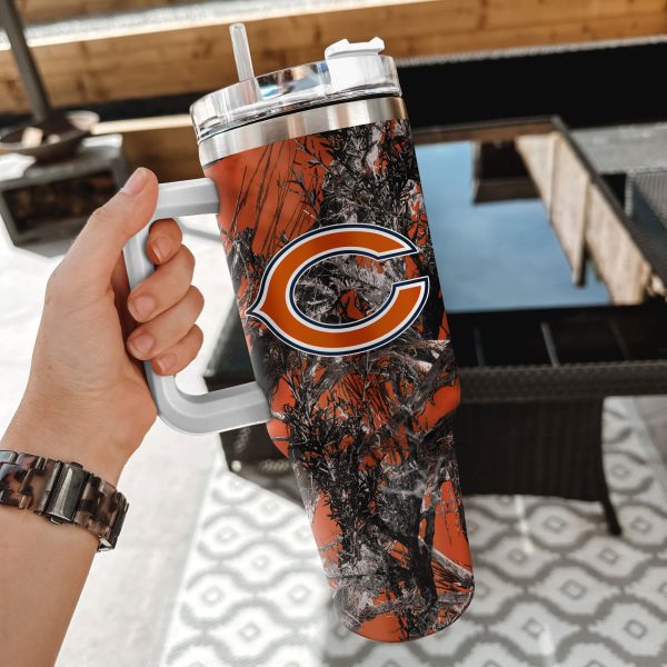 Chicago Bears NFL Hunting Custom Stanley Quencher 30oz-40oz Stainless Steel Tumbler Hot And Cold Tumbler - Image 2