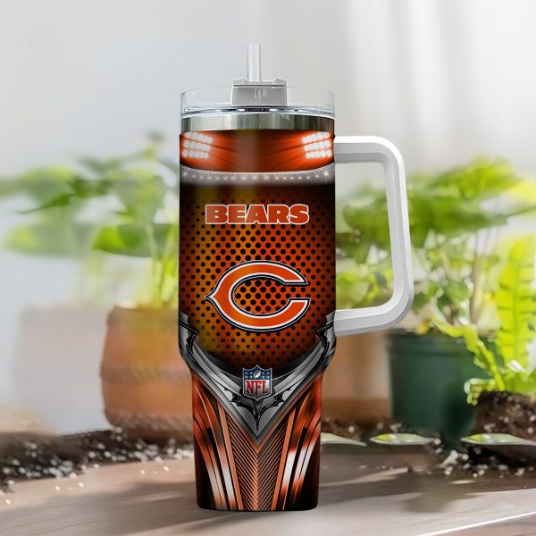 Chicago Bears NFL Nutrition Facts Custom Stanley Quencher 30oz-40oz Stainless Steel Tumbler Hot And Cold Tumbler - Image 2