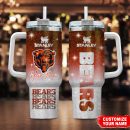 Chicago Bears NFL Glitter Custom Stanley Quencher 30oz-40oz Stainless Steel Tumbler Hot And Cold Tumbler