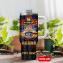 Chicago Bears NFL Glitter Golden Logo Custom Stanley Quencher 30oz-40oz Stainless Steel Tumbler Hot And Cold Tumbler