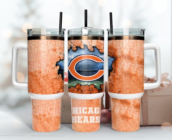 Chicago Bears NFL Custom Stanley Quencher 30oz-40oz Stainless Steel Tumbler Hot And Cold Tumbler