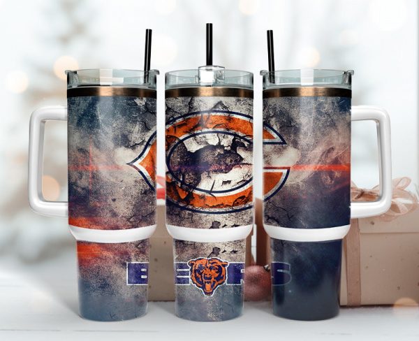 Chicago Bears NFL Custom Stanley Quencher 30oz-40oz Stainless Steel Tumbler Hot And Cold Tumbler