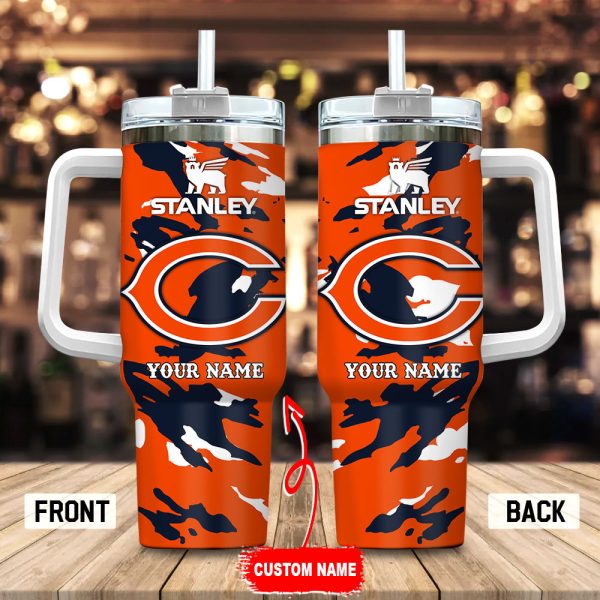 Chicago Bears NFL Custom Stanley Quencher 30oz-40oz Stainless Steel Tumbler Hot And Cold Tumbler