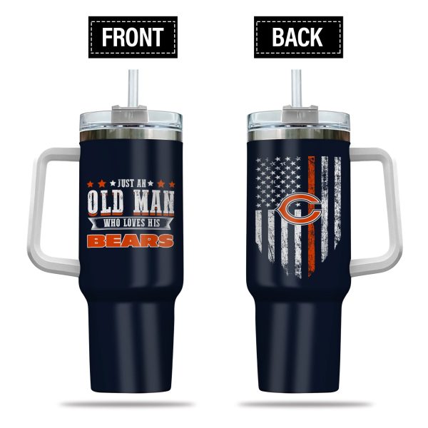 Chicago Bears NFL Custom Stanley Quencher 30oz-40oz Stainless Steel Tumbler Hot And Cold Tumbler