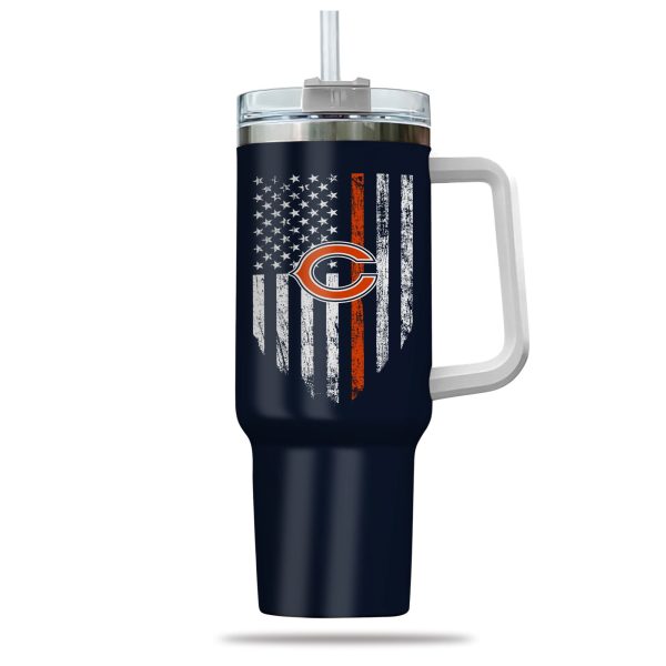 Chicago Bears NFL Custom Stanley Quencher 30oz-40oz Stainless Steel Tumbler Hot And Cold Tumbler - Image 2