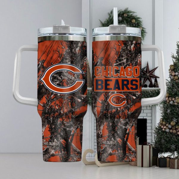 Chicago Bears NFL Custom Stanley Quencher 30oz-40oz Stainless Steel Tumbler Hot And Cold Tumbler