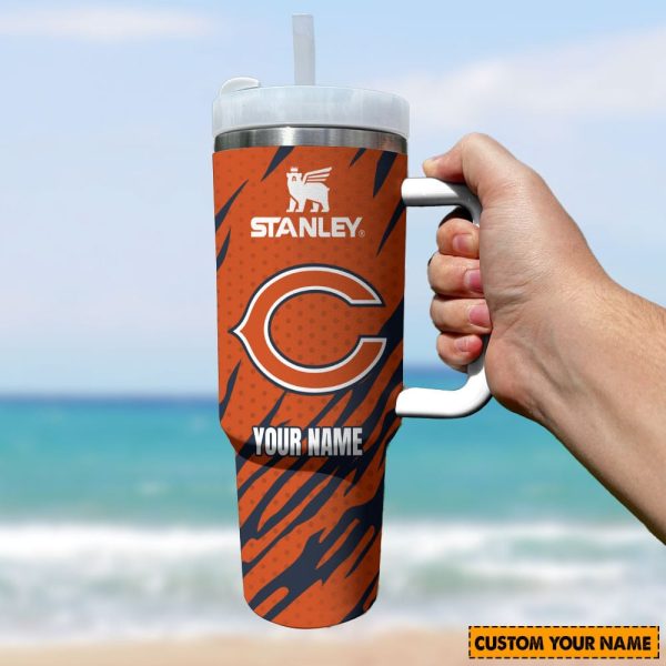 Chicago Bears NFL Custom Stanley Quencher 30oz-40oz Stainless Steel Tumbler Hot And Cold Tumbler