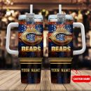 Chicago Bears NFL Glitter Golden Logo Custom Stanley Quencher 30oz-40oz Stainless Steel Tumbler Hot And Cold Tumbler