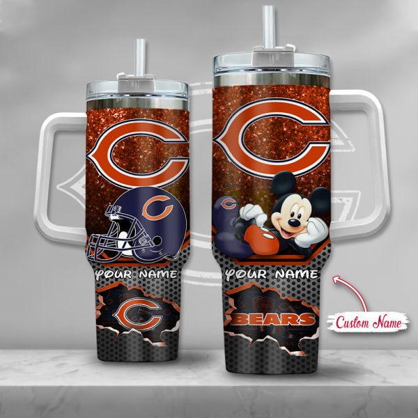 Chicago Bears NFL Custom Stanley Quencher 30oz-40oz Stainless Steel Tumbler Hot And Cold Tumbler