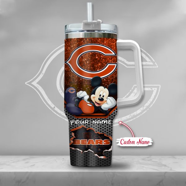 Chicago Bears NFL Custom Stanley Quencher 30oz-40oz Stainless Steel Tumbler Hot And Cold Tumbler - Image 2