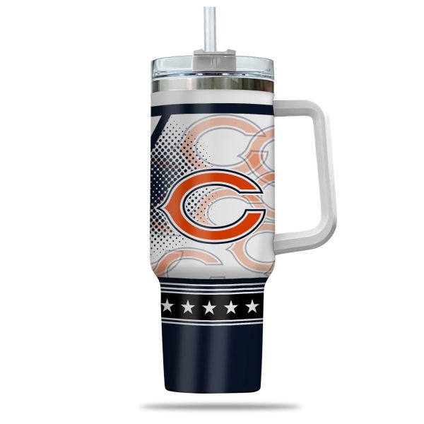 Chicago Bears NFL Custom Stanley Quencher 30oz-40oz Stainless Steel Tumbler Hot And Cold Tumbler - Image 2