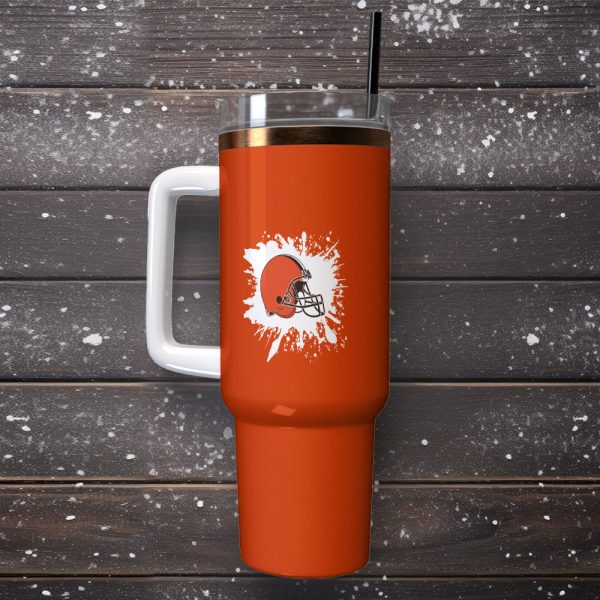 Cleveland Browns NFL Custom Stanley Quencher 30oz-40oz Stainless Steel Tumbler Hot And Cold Tumbler - Image 2