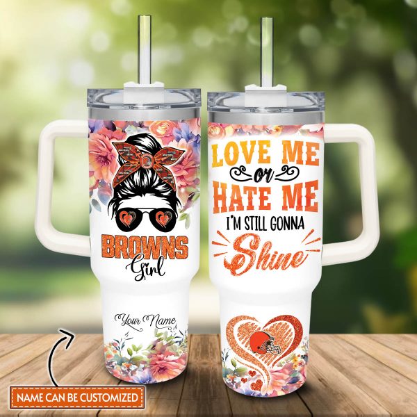 Cleveland Browns NFL Custom Stanley Quencher 30oz-40oz Stainless Steel Tumbler