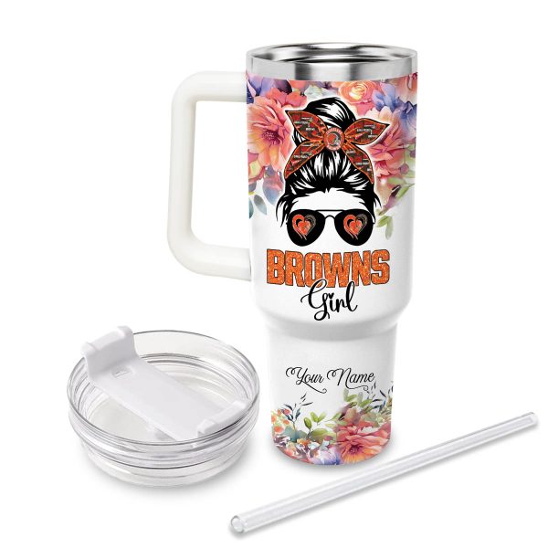 Cleveland Browns NFL Custom Stanley Quencher 30oz-40oz Stainless Steel Tumbler - Image 2