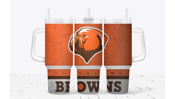 Cleveland Browns Mascot NFL Custom Stanley Quencher 30oz-40oz Stainless Steel Tumbler Hot And Cold Tumbler