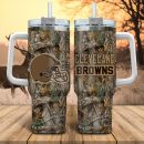 Cleveland Browns NFL Hunting Realtree Custom Stanley Quencher 30oz-40oz Stainless Steel Tumbler Hot And Cold Tumbler
