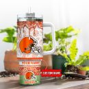 Cleveland Browns NFL Glitter Custom Stanley Quencher 30oz-40oz Stainless Steel Tumbler Hot And Cold Tumbler