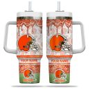 Cleveland Browns NFL Glitter Custom Stanley Quencher 30oz-40oz Stainless Steel Tumbler Hot And Cold Tumbler