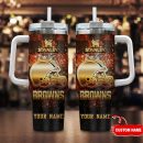 Cleveland Browns NFL Glitter Golden Logo Custom Stanley Quencher 30oz-40oz Stainless Steel Tumbler Hot And Cold Tumbler