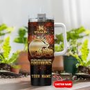 Cleveland Browns NFL Glitter Golden Logo Custom Stanley Quencher 30oz-40oz Stainless Steel Tumbler Hot And Cold Tumbler